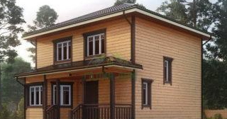 Двухэтажный дом из бруса в Усолье-Сибирском от Строй-Сль - строительство от 134693 руб.