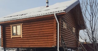 Баня из оцилиндрованного бревна под ключ в Усолье-Сибирском - от 134693 рублей